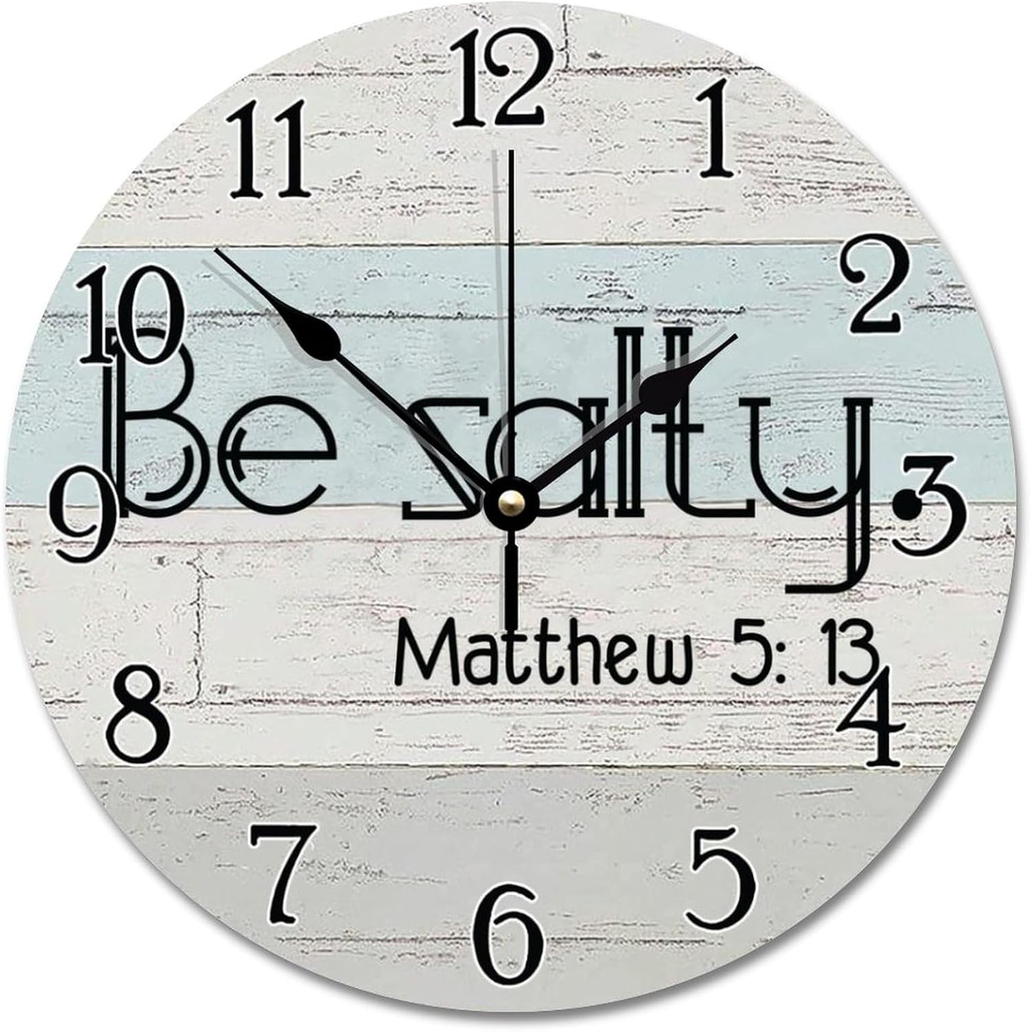 Be Salty Clock Bible Verse Christian Wall Clocks Battery Operated 12 Inch Silent Non-Ticking Jesus Quote Living Room Decor Gift for Man Woman Friend Anniversary