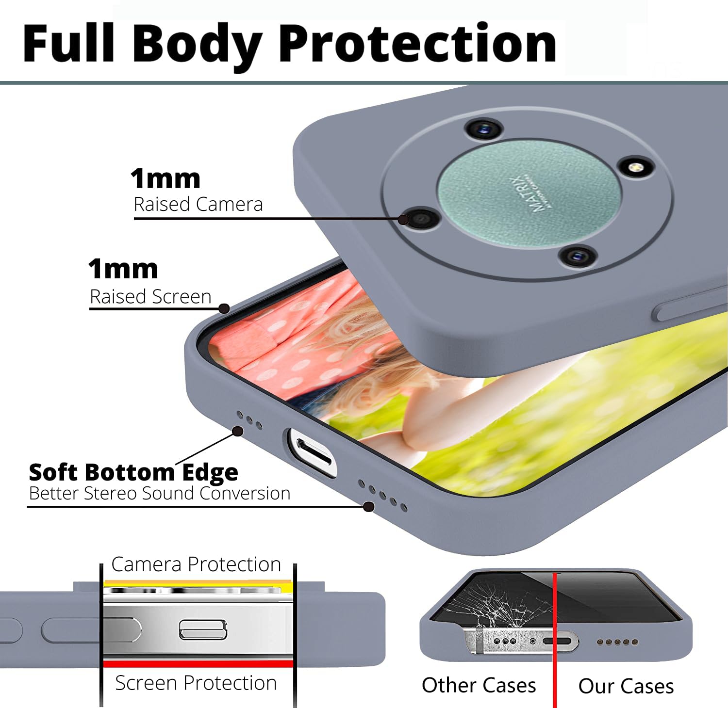 Funda Compatible Con Honor Magic 5 Lite 5G, [Techo Caído] [Resistente Al Suor] [Antihuellas] Funda Protectora
