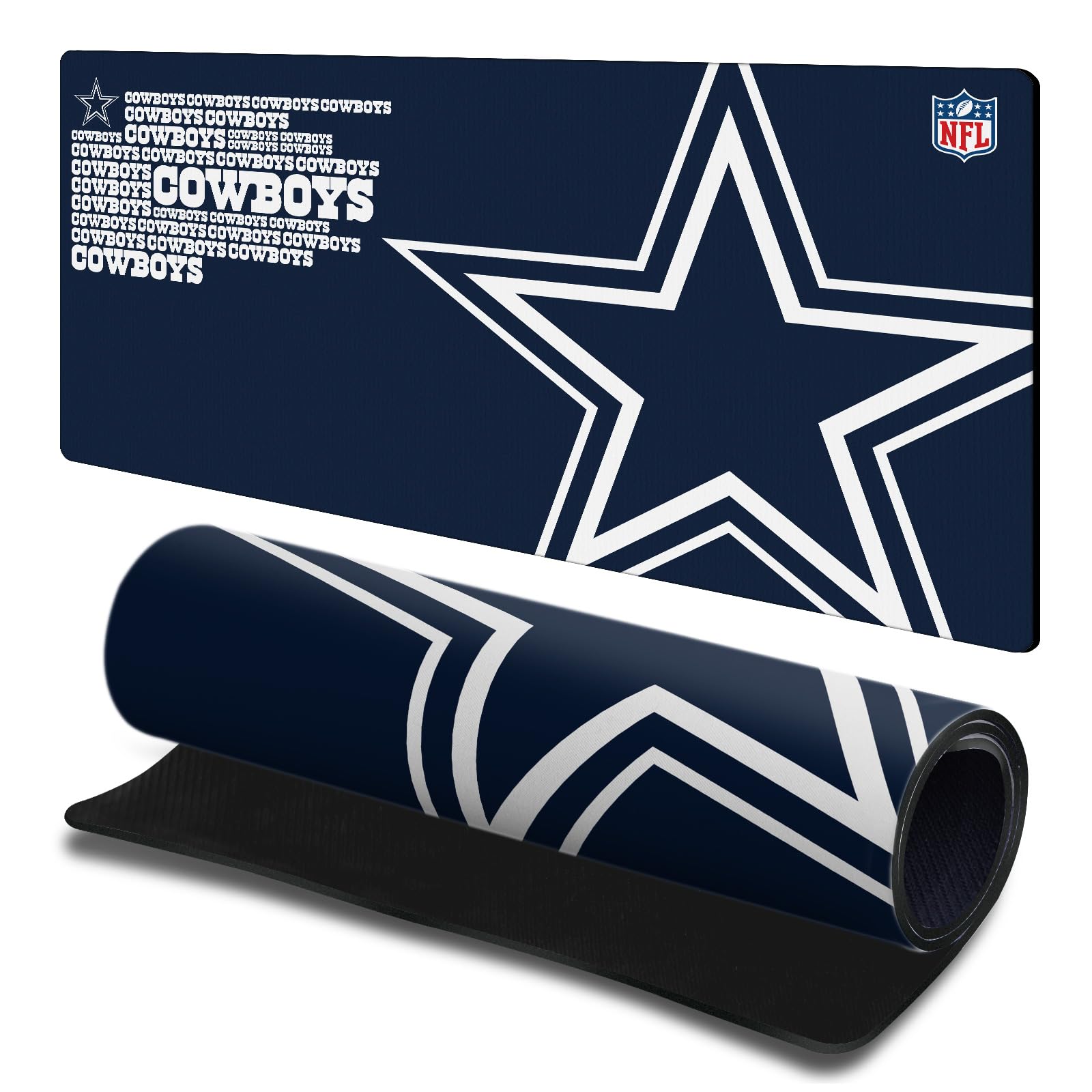Head Case Designs Officially Licensed NFL Logotype Dallas Cowboys 23.62 x 11.81 x 0.12 inches (600 x 300 mm) - L Gaming Office Desk PC Keyboard Mouse Mat Pad
