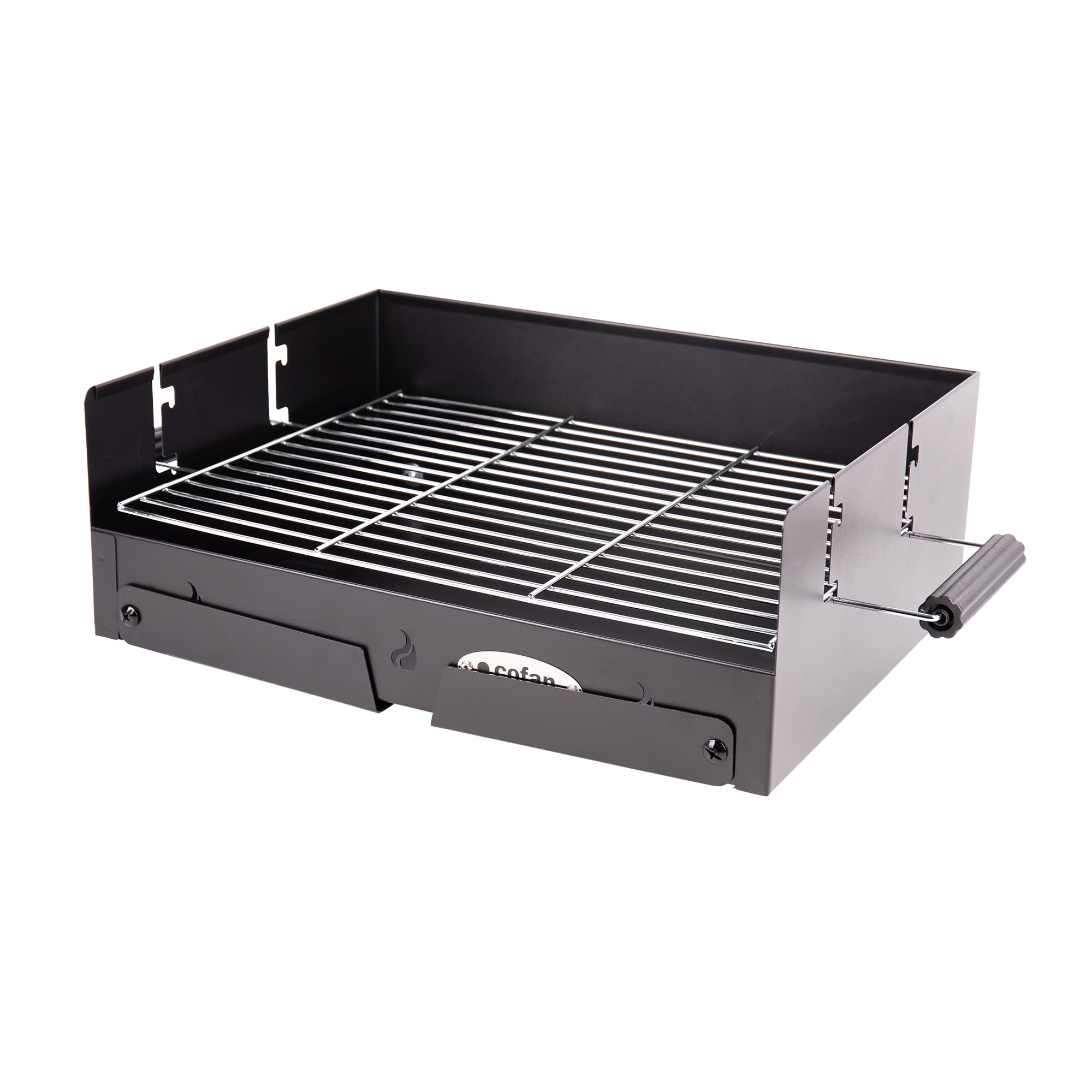 Cofan Barbacoa de carbón portátil | Parrilla de acero cromado | Barbacoa plegable | Con asas laterales | Ideal para camping, jardín y terraza | Medidas: 45,5 x 34,5 x 31,5 cm