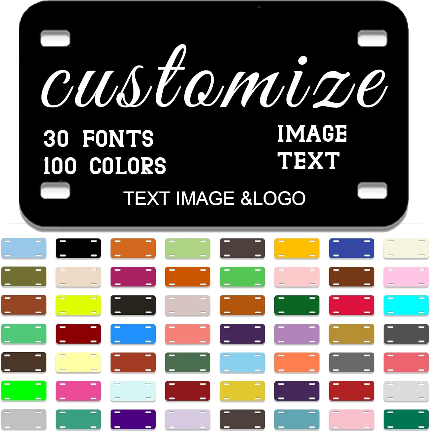 Placa de matrícula frontal personalizada de 7 x 4 pulgadas, placas de matrícula personalizadas para ruedas eléctricas, vagones, cuatrimotos,