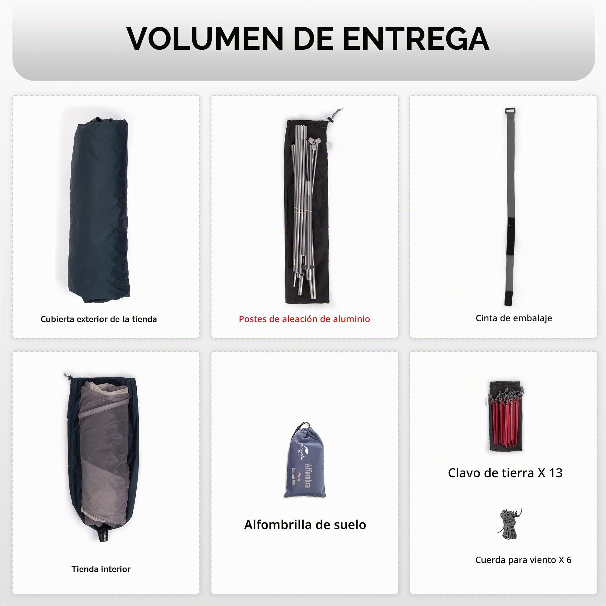 Naturehike Cloud-up Ultraligero 3 Persona Tienda de campaña Impermeable Doble Capa Camping Tienda de campaña (20D Azul Oscuro Actualizar)