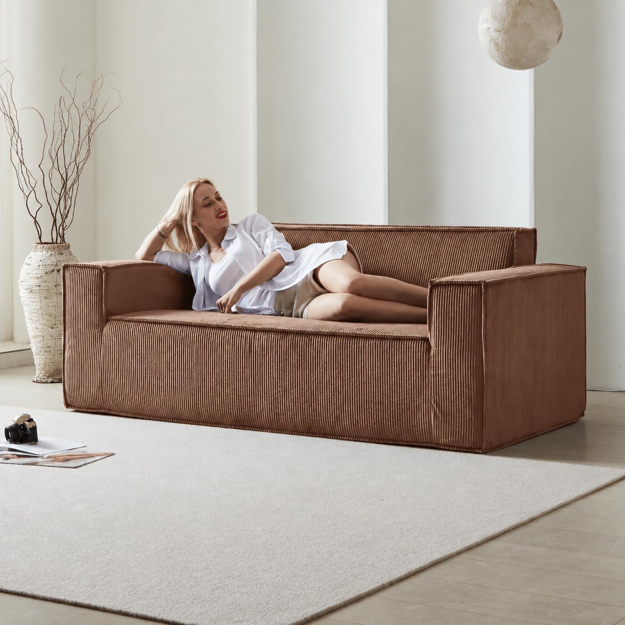 Swbvs Sofa-in-a-Box, Memory Foam 3-Seater Couch, No Installation