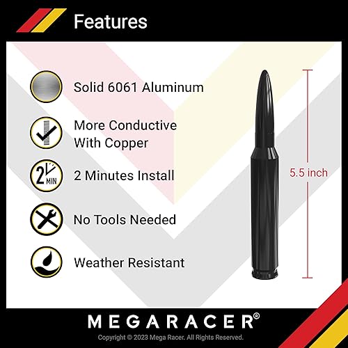 Miniatura 2 de Mega Racer Antena corta negra para Jeep Wranger Gladiator 2007-2024 JT JKU JLU JK JL Jeep Wrangler Accesorios, Sahara Rubicon Willys Mojave