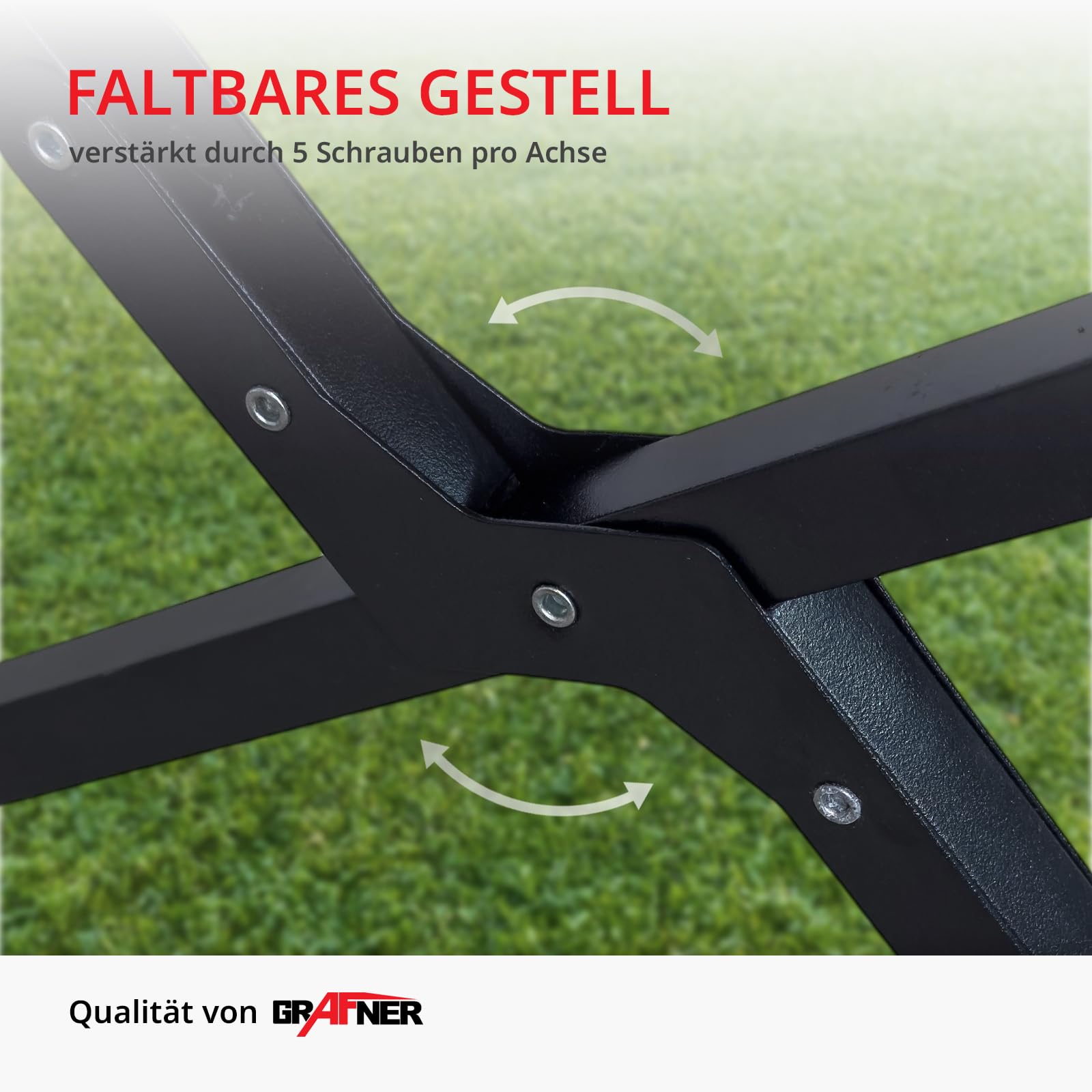 Grafner XXL Campingtisch in Holzoptik klappbar, 118 x 58 x 43 cm, niedrige Ausführung, kleines Packmaß mit Tasche, stabil und tragbar, bis 50 kg, Carbonstahl, Rolltisch Klapptisch Picknick Tisch Holz