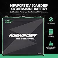 Vista 2 de Batería marina de ciclo profundo Newport de 12V50Ah, resistente y sellada AGM, ligera, compatible con motor de arrastre
