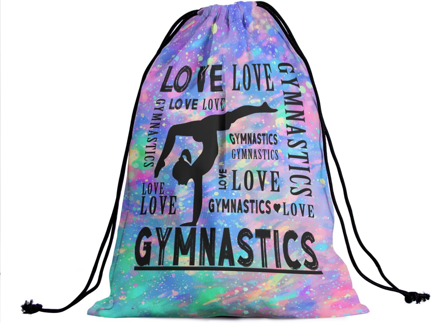 Giwawa Abstract Love Gymnastics Grip Bag - Purple Blue, Classic Gym Drawstring Bag, 9.25" x 12"