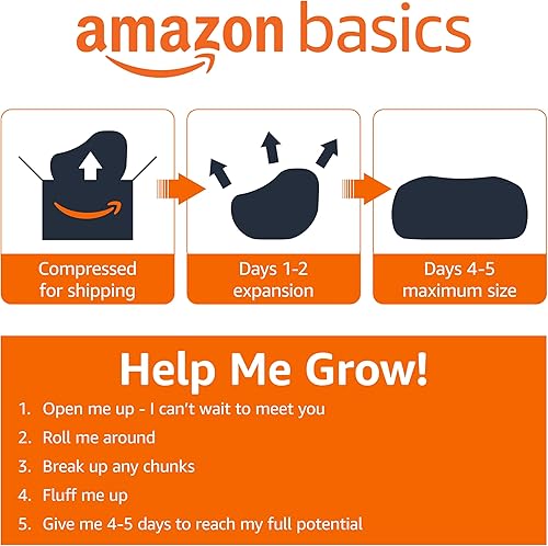 Miniatura 6 de Amazon Basics: sillas de puf grandes para adultos, 6 pies, color negro, rellenas de espuma viscoelástica con cubierta de microfibra sólida Negro