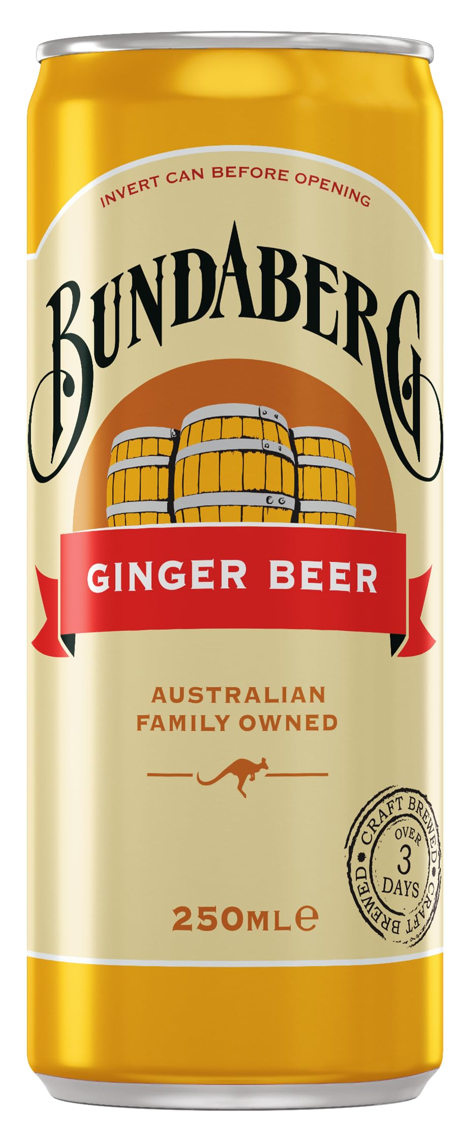 Bundaberg Ginger Beer Flavoured Soft Drink Multipack 24 x 250ml Cans