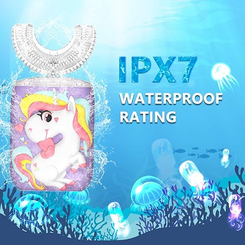 Miniatura 6 de Cepillo de dientes eléctrico para niños cepillo de dientes automático ultrasónico en forma de U con 2 cabezales de cepillo seis modos de limpieza