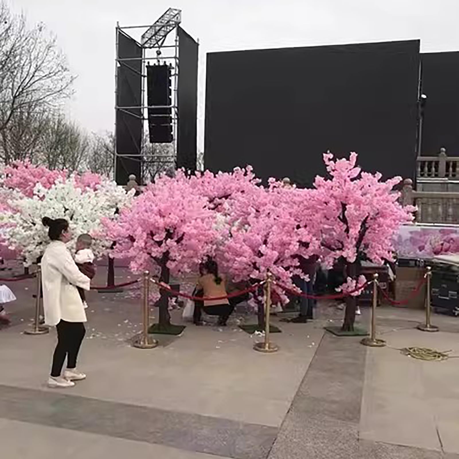 Ręcznie robiony fałszywy Sakura Silk Flower Japońskie sztuczne różowe drzewo wiśniowe drzewo życze