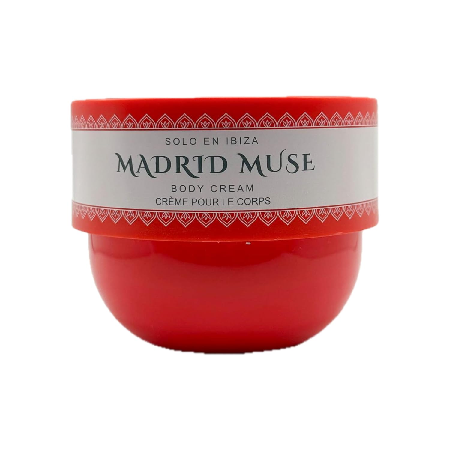 Solo En Ibiza Madrid Muse Moisturizing Body Cream with Vanilla, Jasmine, Orchid, Plum, Musk Fragrance Notes, Red