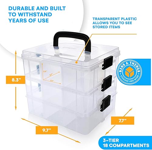 Miniatura 9 de Bins & Things - Organizador de juguetes apilable, compatible con muñecas LOL Surprise, LPS, Shopkins, Tsum Tsum y Lego, caja portátil ajustable