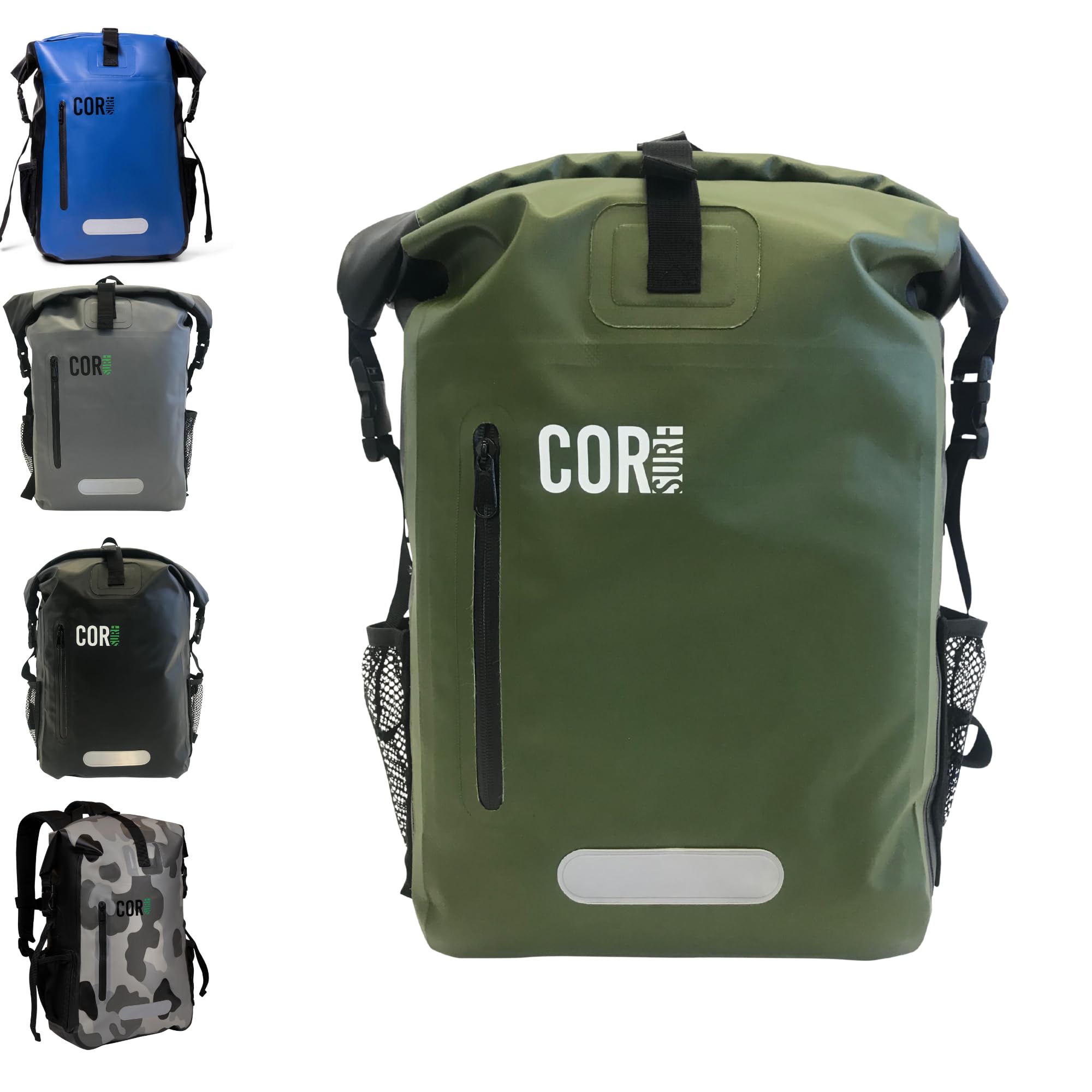 COR Surf 100% Waterproof Heavy Duty Backpack And Dry Backpack For Swimming, Boating Or Kayaking, Roll-top Design With Sonically Welded Seams And