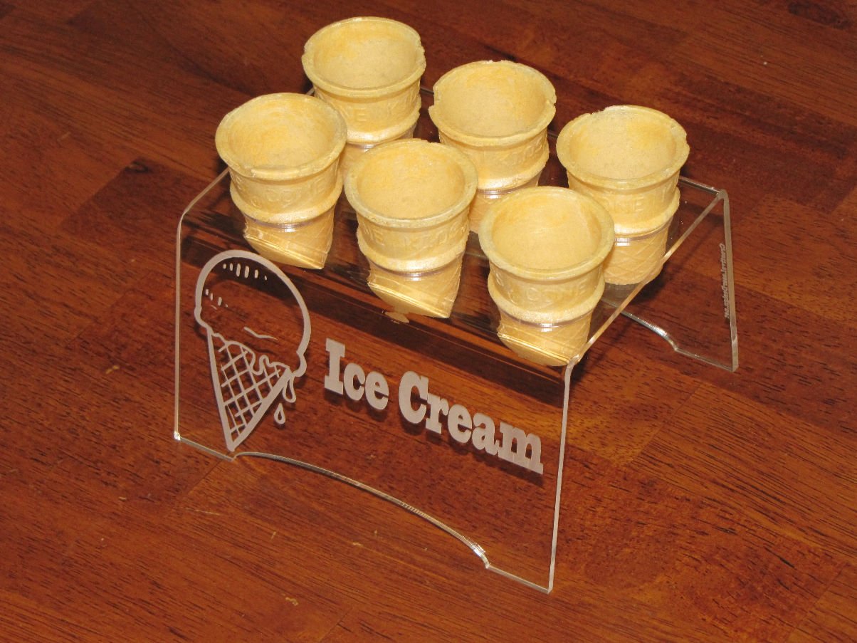 Engraved 6 MINI Ice Cream Cone Holder (ONLY FOR MINI CONES)