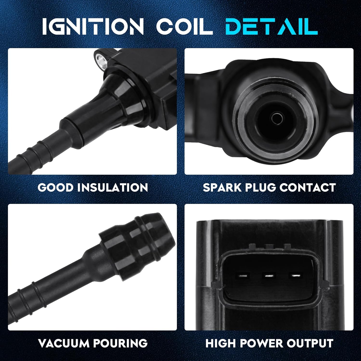 Set of 4 Ignition Coil Pack Compatible with 2002 2003 2004 2005 2006 Sentra 1.8L, 2001 2002 2003 2004 2005 Almera 1.8L Replace UF351 5C1394 22448-6N015