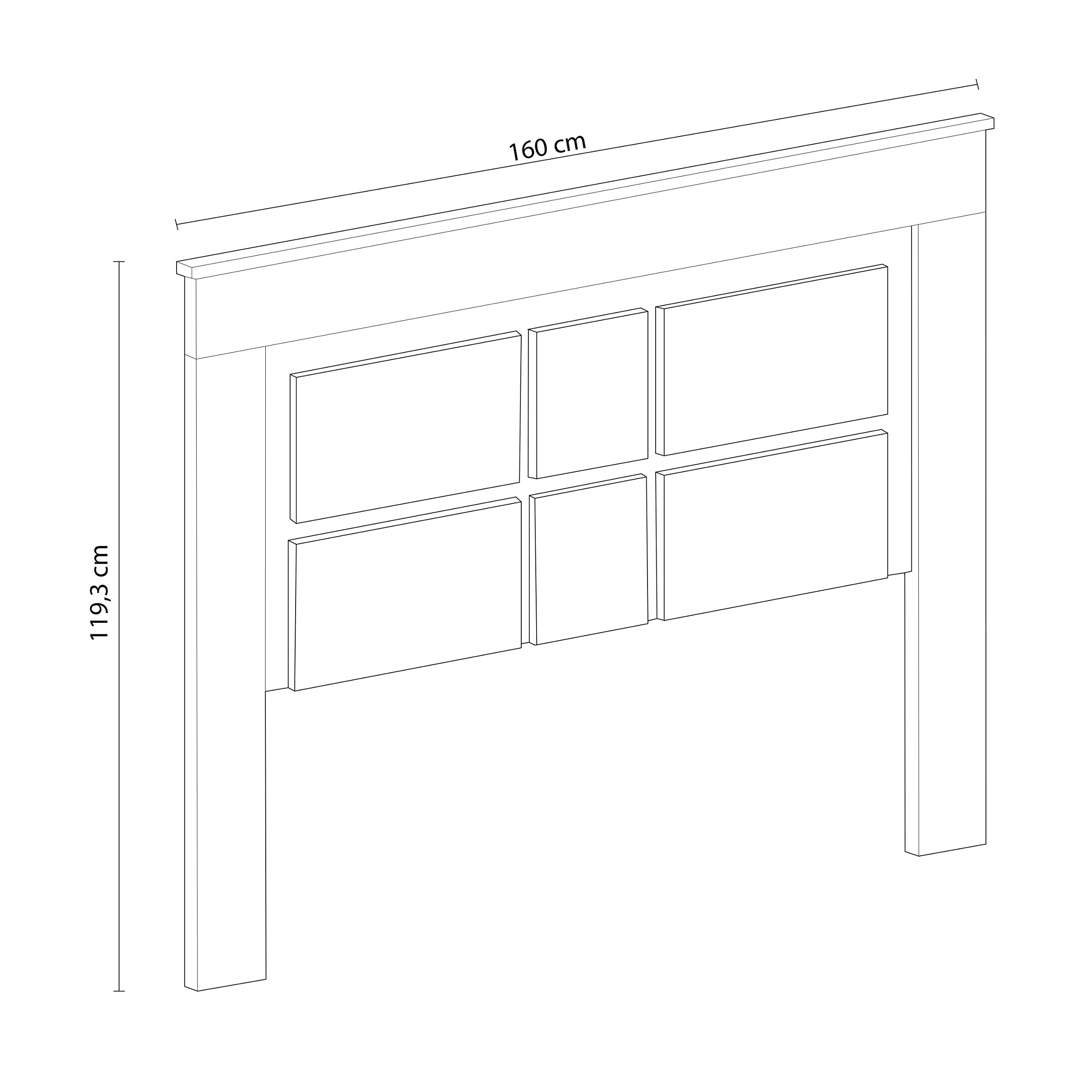 duehome | Cabezal para Cama de Matrimonio, cabecero Modelo Kira, Color Cambria y Blanco, Medidas: 160 cm (Ancho) x 119,3 cm (Alto) x 3,8 cm (Fondo)