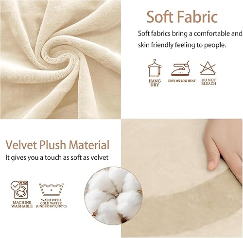 Miniatura 5 de Juego de 6 fundas de asiento para sillas de comedor, de terciopelo elástico, extraíbles y lavables, para sillas de comedor (juego de 6, beige)