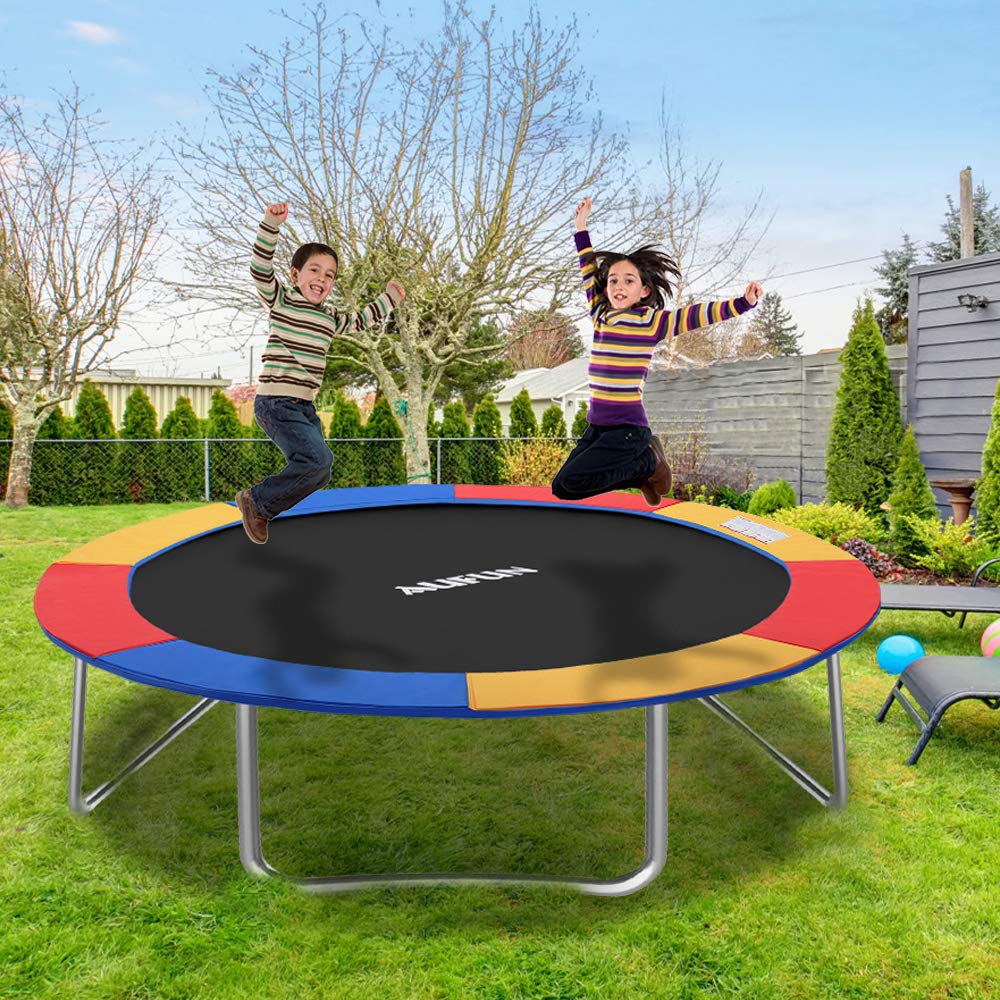 Aufun Bordo di Protezione per Trampolino Protezione Bordo Ø244/305/366 cm in PVC PE, Resistente ai Raggi UV, antistrappo, Largo 30 cm, Blu/colorato