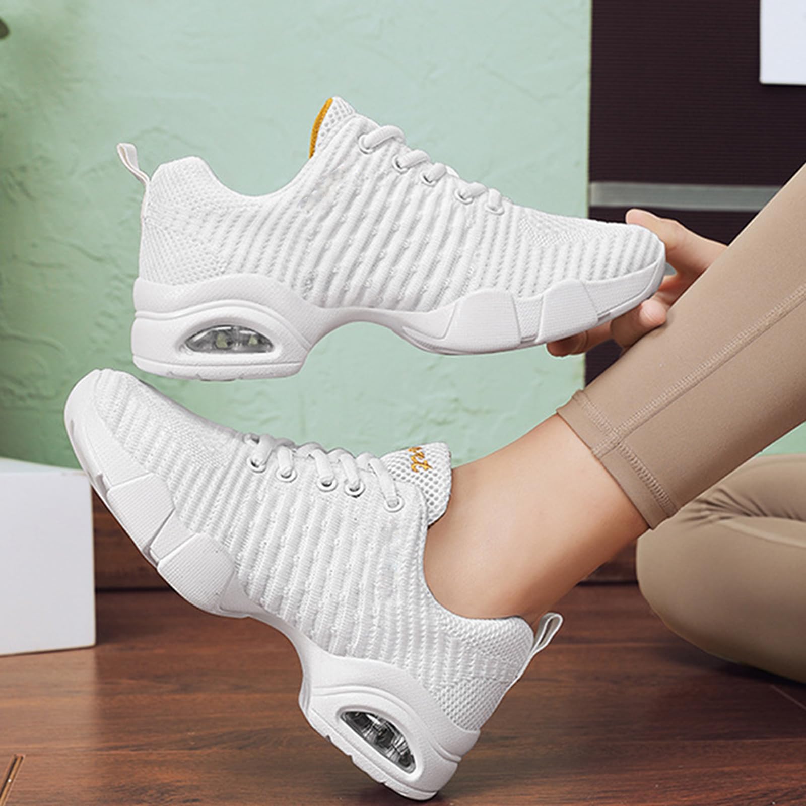 Mujer Zapatos de Baile Jazz Mesh Transpirable con Cordones Zapatos de Baile Hip Hop Modernos Antideslizantes Resistente