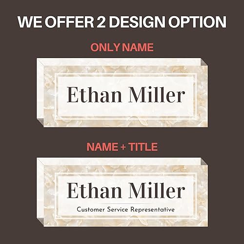 Miniatura 3 de Placa de Nombre de Escritorio de Acrílico Transparente Grueso Personalizada de 8x3" con Logo Personalizado - Decoración Profesional de Oficina