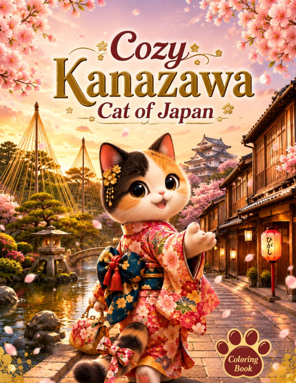 Cozy Kanazawa Cat of Japan: 25 Cute Coloring Pages Featuring Cats Exploring Kanazawa's Famous Sights, Traditional Culture and Local Food (Cozy Cat of Japan)