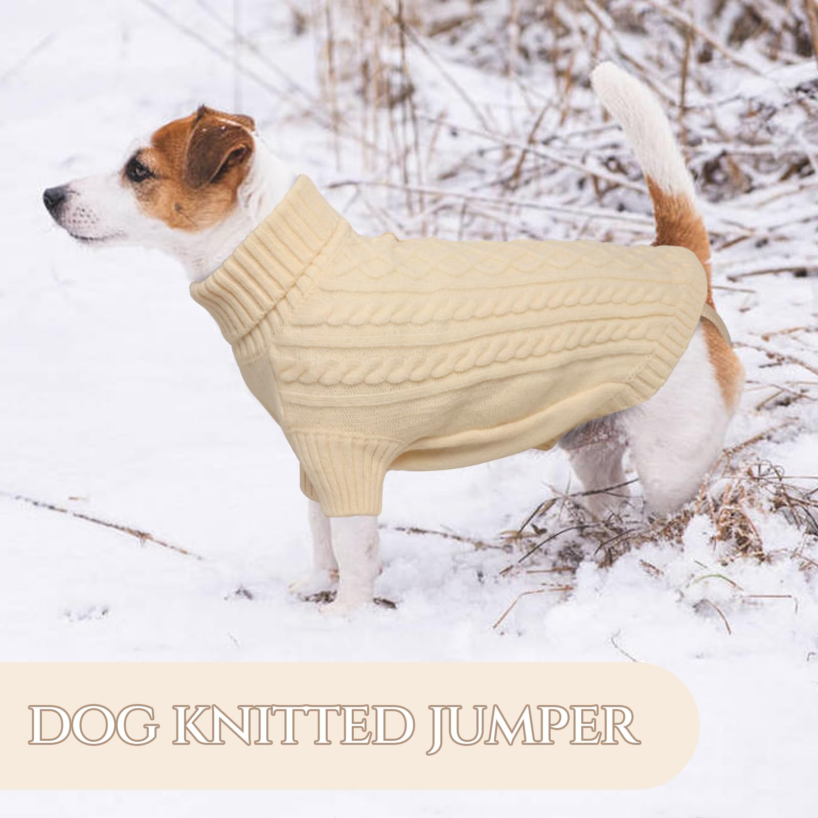 Jersey Perro Pequeño Mediano o Grande - Suéter Navidad para Perros Clásico Sueter Caliente Perro, Ropa Abrigo Punto Perros Jersey Rottweiler y Labrador(XL Beige)