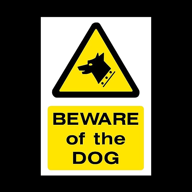 Beware of the dog Sticker/Self Adhesive Sign - Fouling/Dog Area/Clean it up/Security Guard Dogs (MISC60)