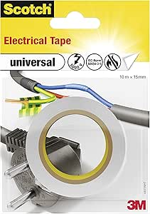 3M Scotch Ruban Electrique 10 m x 15 mm Blanc