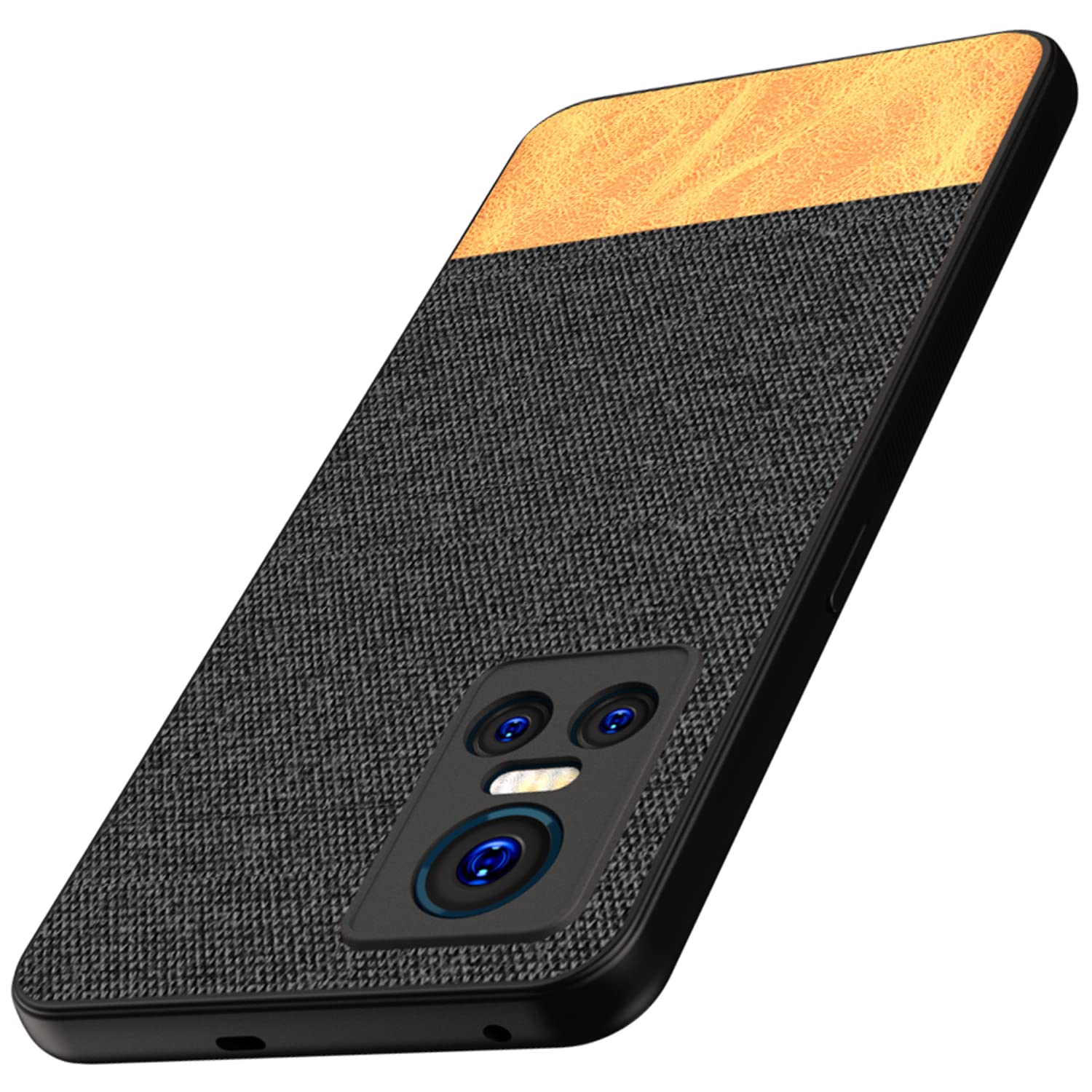 Kapa Soft Fabric & Leather Hybrid Protective Back Case Cover for Realme GT Neo 3 (5G) (Black, Brown) (B0B2RJJ6HM) Amazon Price History, Amazon Price Tracker