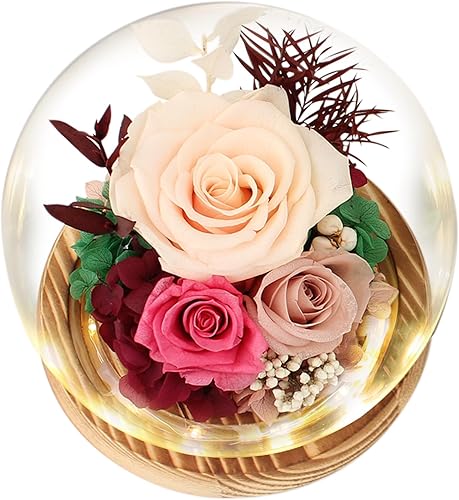 Miniatura 12 de Ramo de rosas preservadas y flores frescas - Regalo para mujeres, rosas que duran para siempre, flores para entrega Prime - Cumpleaños, Día de la