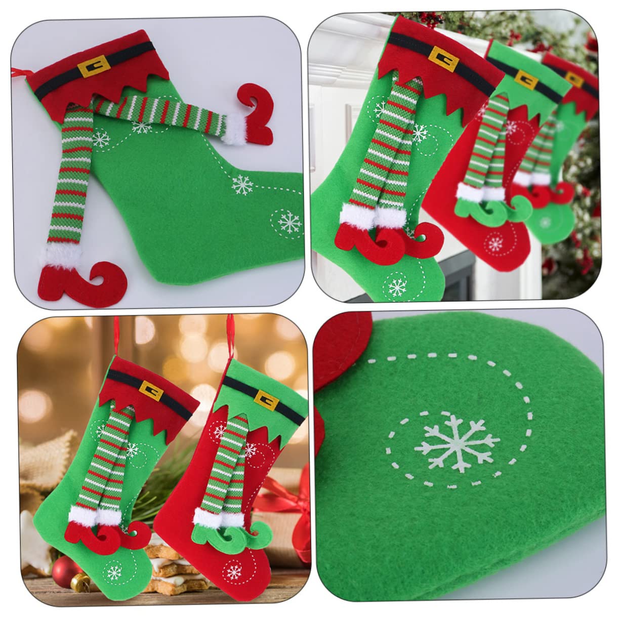 IMIKEYA 10 Stück Weihnachtsstrumpf Festival Weihnachtsstrumpf Weihnachtssüßigkeitsbeutel Weihnachtsbaum Hängende Socke Weihnachtsgeschenktüten Weihnachtsbaumanhänger