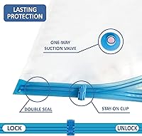 Vista 6 de Cozy Essential 8 Jumbo Vacuum Storage Bags, Space Saver Bags Compression Storage Bags for Comforters and Blankets, Pillow, Bedding, Vacuum Sealer