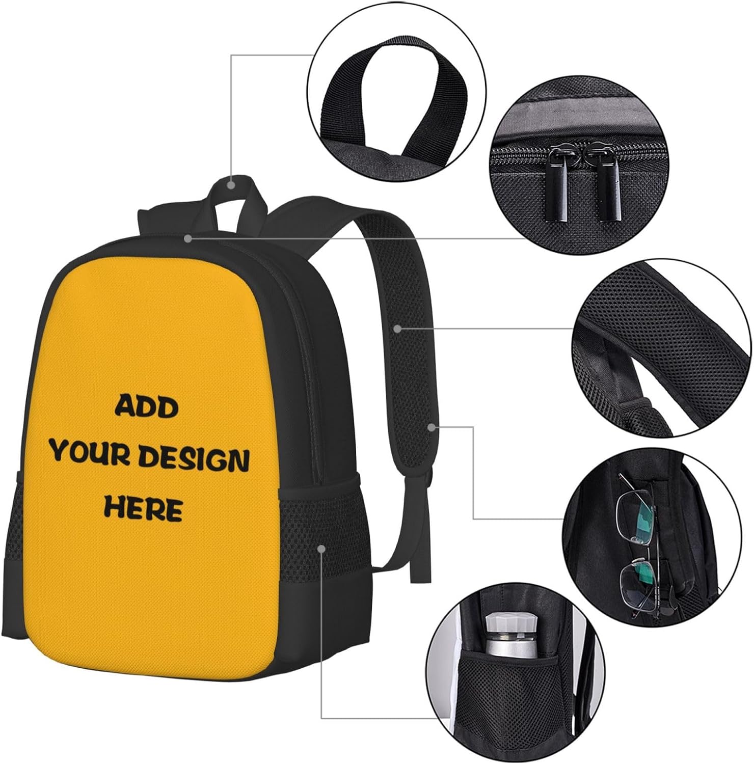1-100PCS Custom Travel Backpack Personalized Carry On Daypack Design Your Own Picture Text Logo Lightweight Durable Work Bag For Men Women