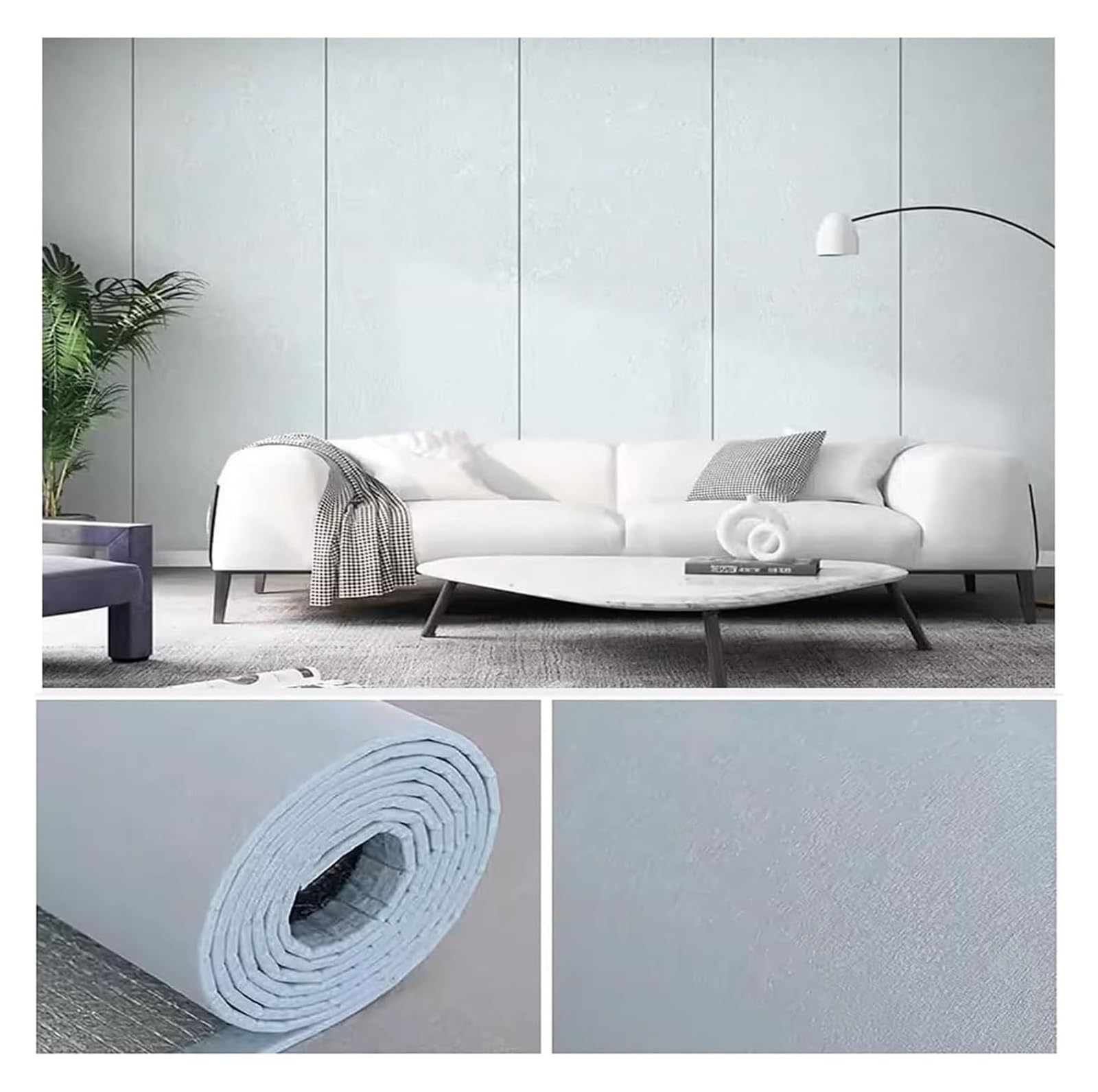 Cvhfhjtg Light Blue Self Adhesive Wallpaper, Peel And Stick Backsplash Self -Adhesive Wall Panels, Thickened Panel Removable Wallpaper(Light Blue)