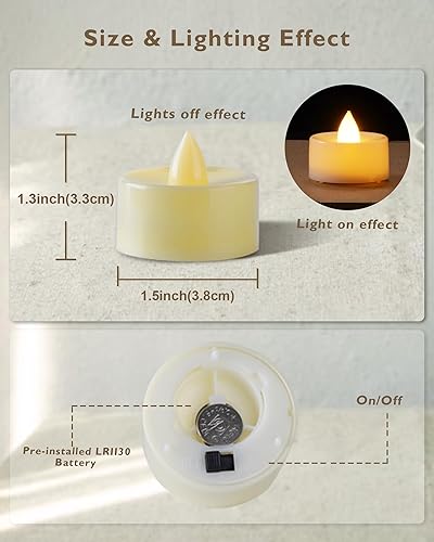 Miniatura 21 de Amagic Paquete de 24 velas de té a pilas, velas falsas, velas LED sin llama para Halloween, boda, votivo, festival, decoración de mesa