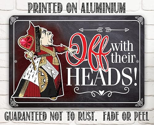 Miniatura 7 de Decoración de Alicia en el país de las maravillas - Con sus cabezas - Letrero de metal - Uso en interiores y exteriores - Letreros de metal de