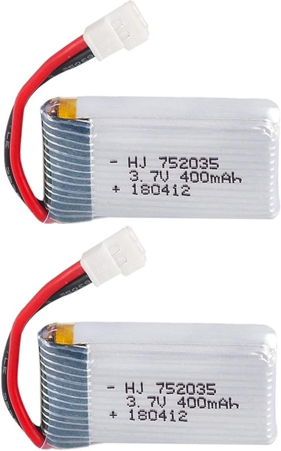 AGRIVA 2pcs 3.7V 400mAh 35C 752035 Lipo Battery for X4 H107 H31 KY101