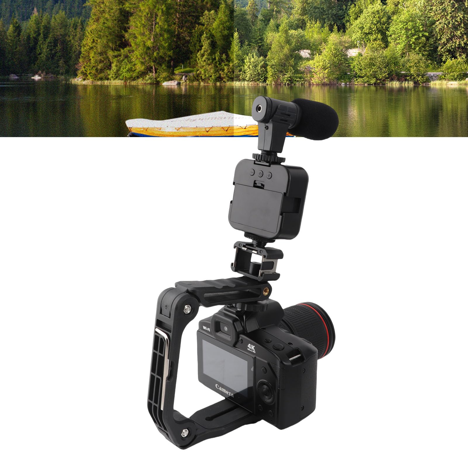 Appareil Photo Numérique 4K, Caméra de Vlogging WiFi 64 MP pour Youtube avec Double Caméra, Zoom Numérique 16X, Grand Angle 120°, avec Objectif Macro 62 Mm