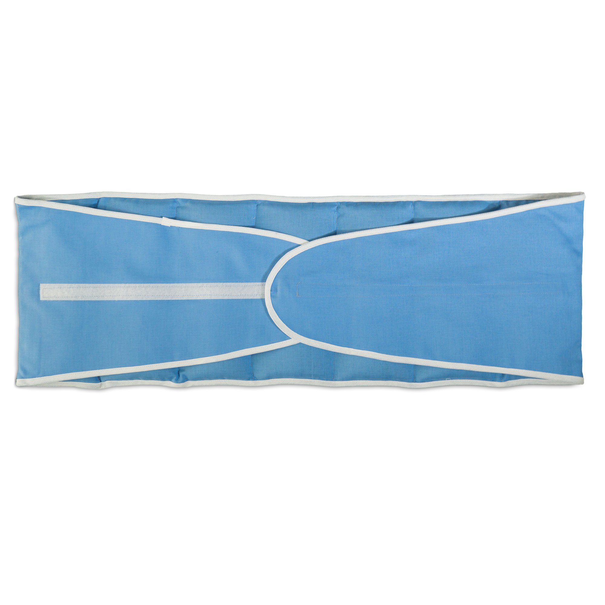 Traubenkernkissen zum Umbinden - Gürtel mit Klettverschluss ca. 135cm - 7-Kammer Wärmekissen XXL Körnerkissen - hellblau