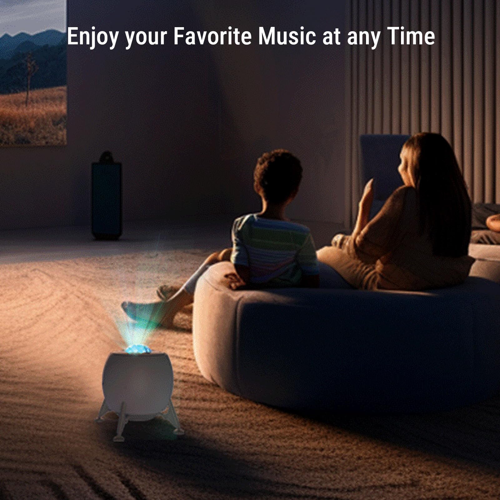 Jiawu Proiettore Luce Notturna per Camera da Letto, Proiettore Nebula Star a 8 Colori Modello di Luce Che Cambia Altoparlante Bluetooth per L'arredamento della Camera da Letto per la