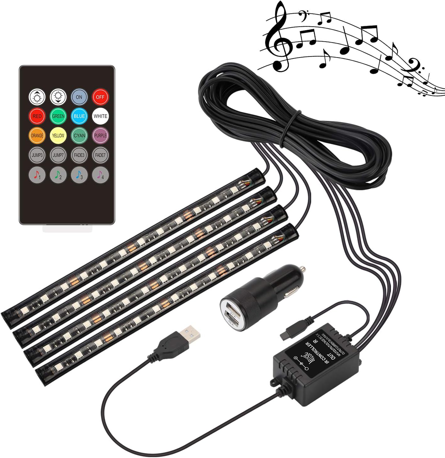 Car Led Interior Lights, Speclux 48 LED Car Interior Lighting