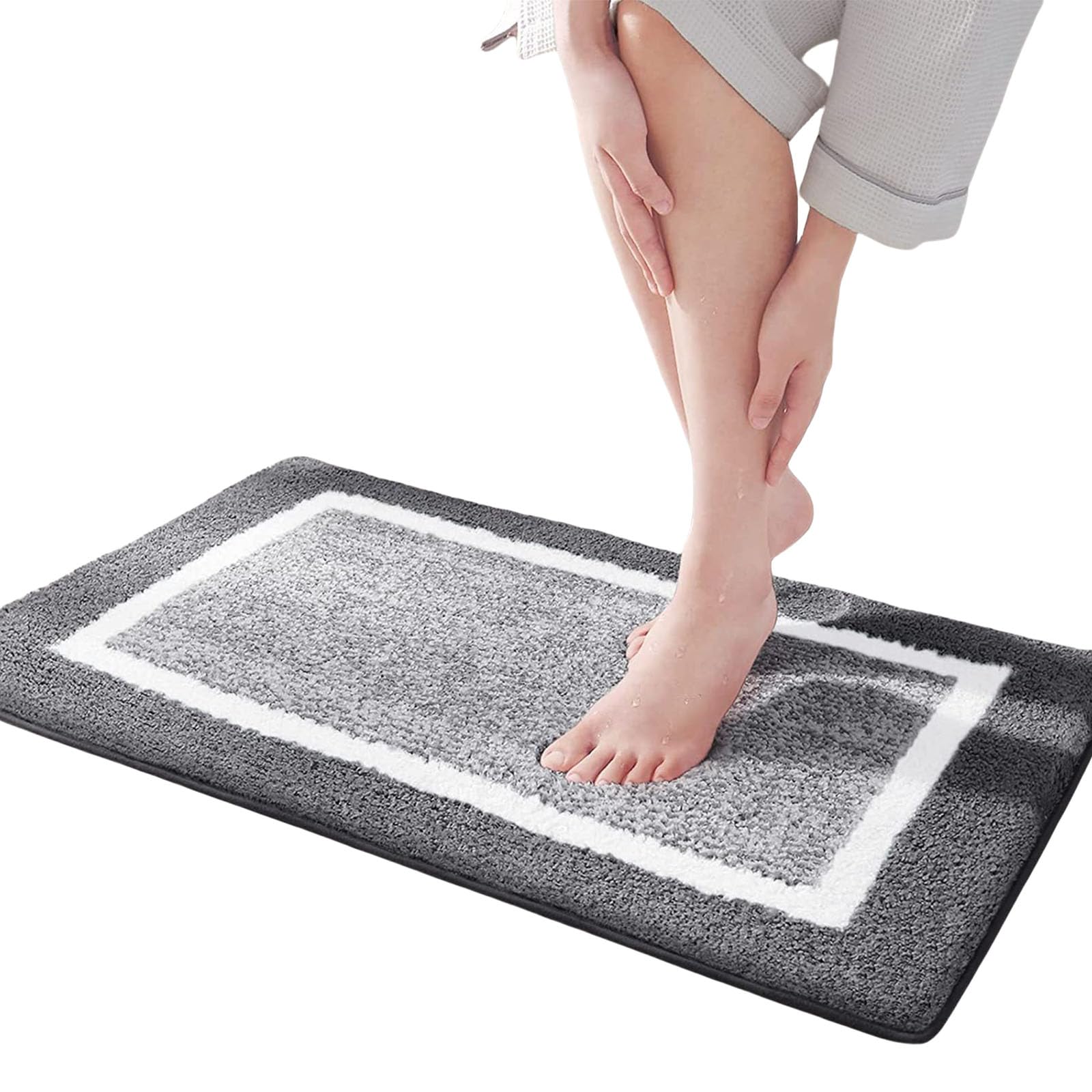 Carotoe Dark Gray Absorbent Nonslip Entrance Rug Bath Mat For Bathrooms And Entrances With Durability Design Floor Mat Protections Absorbent Bathroom Rug