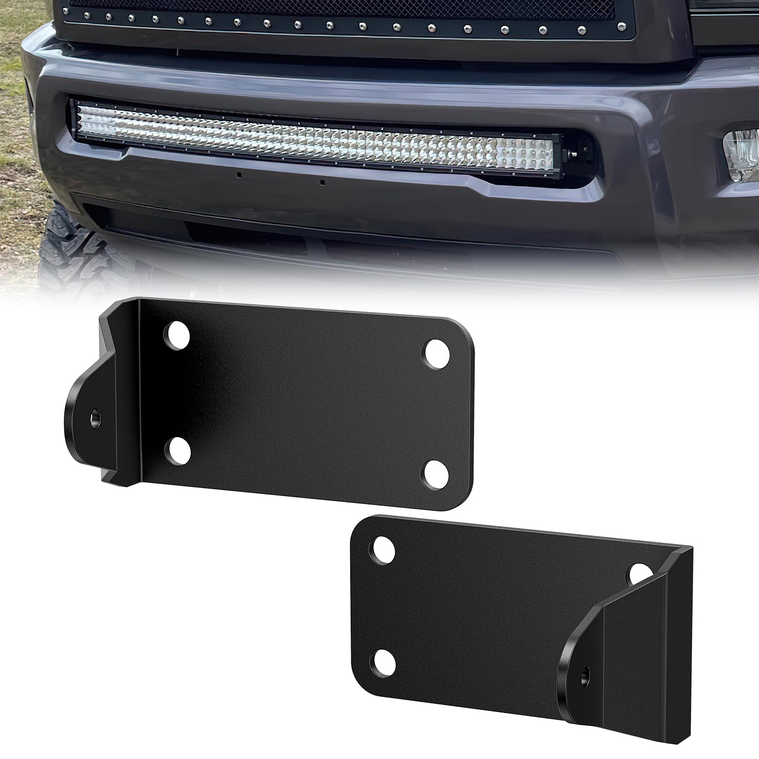 Nilight Hidden Bumper Mounting Brackets for 2010-2020 Dodge Ram 2500 3500