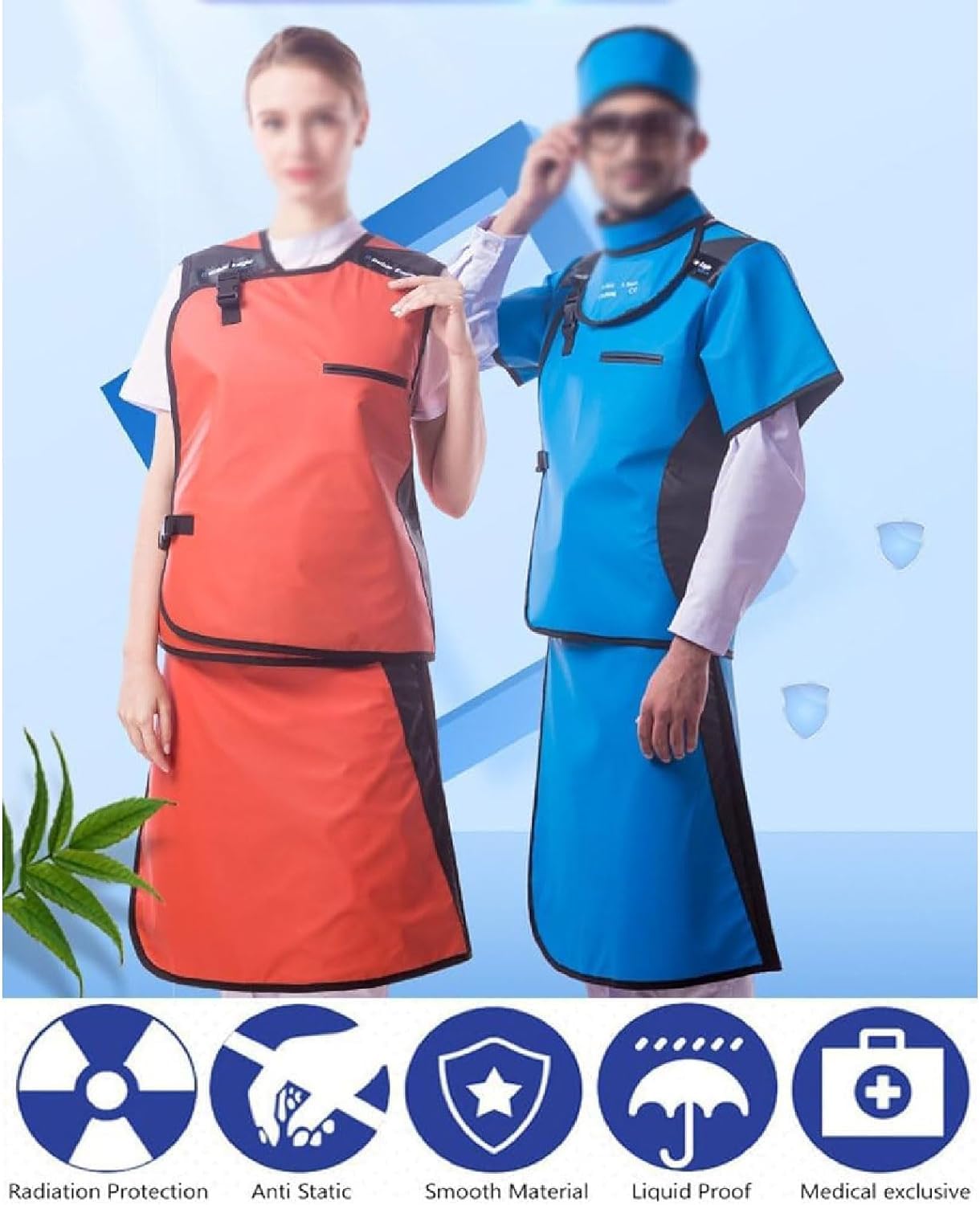 Delantal contra la radiación Impermeable, Delantal de Plomo de 0,35 Mmpb/0,5 Mmpb, Delantal de Rayos X de Cuerpo Completo, Traje de Ropa, Traje de protección contra la radiación, Unisex