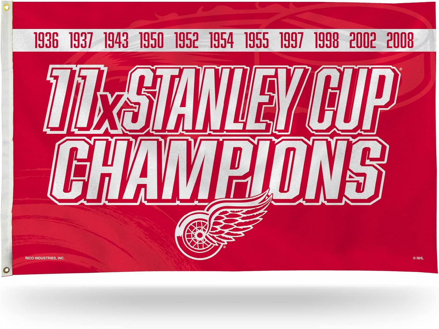 Rico Industries NHL Unisex-Adult 3-Foot by 5-Foot Single Sided Banner Flag with Grommets