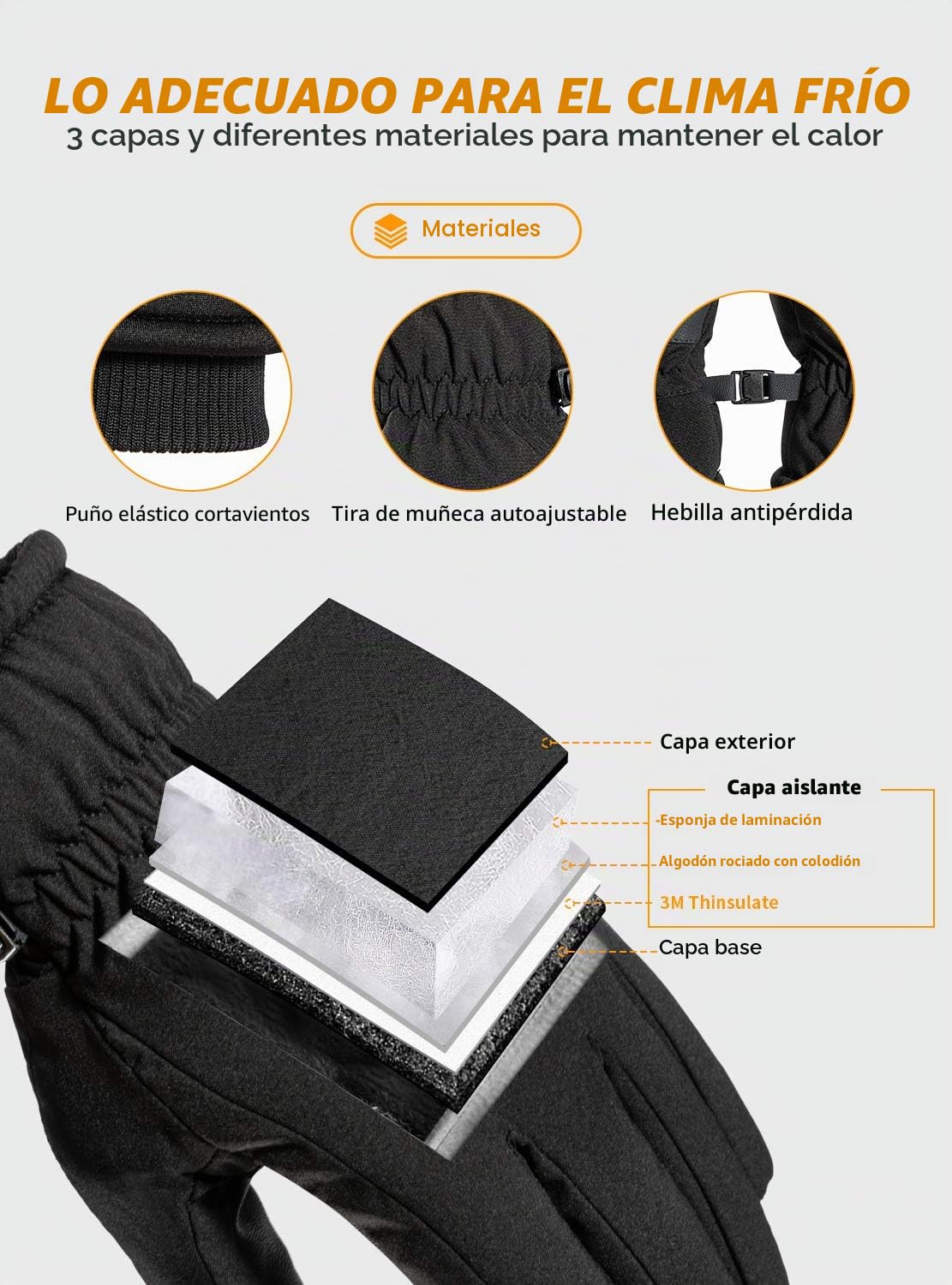 TRENDOUX Guantes Invierno Hombre Mujer - Termicos Hombre Impermeables para Frio, Bicicleta Montaña Nieve Ciclismo MTB, Tactiles Mujer Running Esqui Snowboard, Guantes Moto Invierno Calefactables
