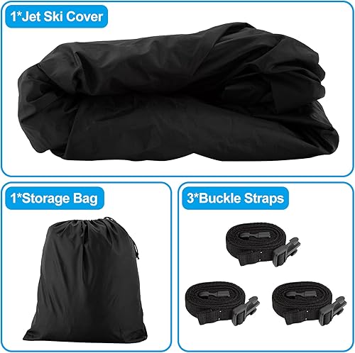 Miniatura 7 de Funda para moto acuática remolcable impermeable resistente 210D para embarcaciones personales PWC Jetski para Sea-Doo Yamaha Kawasaki 116"-135" 2-3