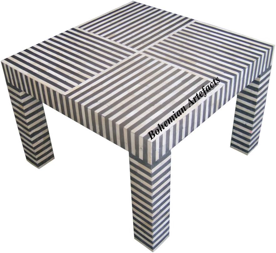BOHEMIAN ARTEFACTS Bone Inlay Srip Design Coffee Table