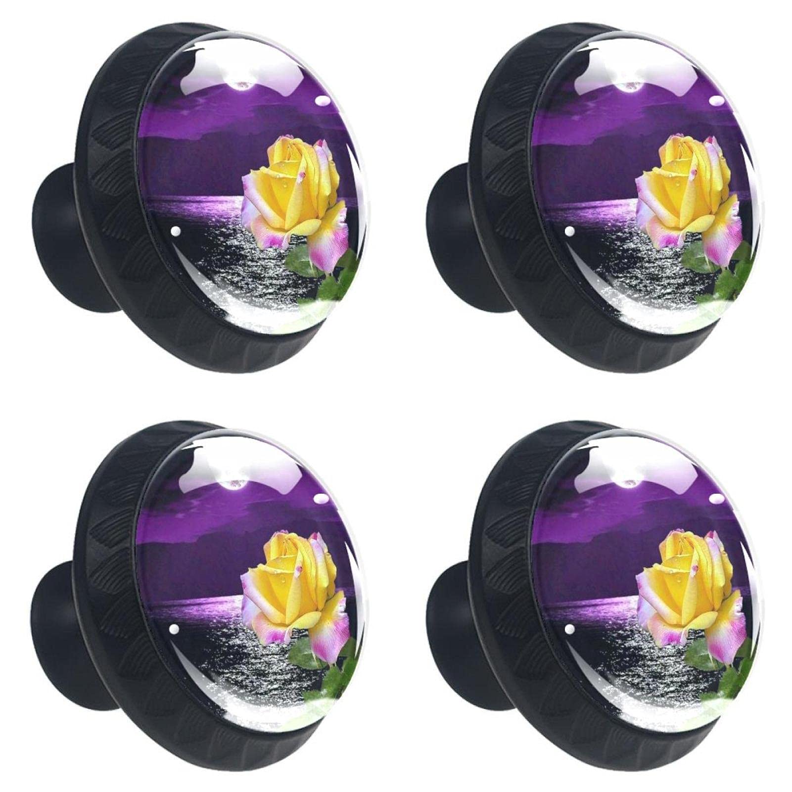 Boutons de tiroir en cristal 30mm poignée de meuble fleur et nature